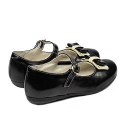 Pantofi copii mici 51c lac negru+bej