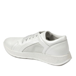 Pantofi sport/casual dama 6010 alb sidef combinat