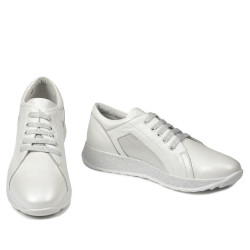 Pantofi sport/casual dama 6010 alb sidef combinat