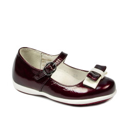 Pantofi copii mici 51c lac bordo+alb