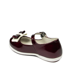 Pantofi copii mici 51c lac bordo+alb