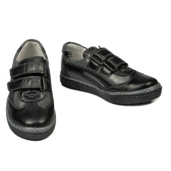Pantofi copii mici 16c negru+gri