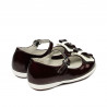 Pantofi copii mici 51c lac bordo+alb
