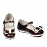 Pantofi copii mici 51c lac bordo+alb