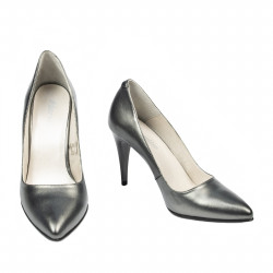Pantofi eleganti dama 1246 gri metalizat