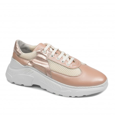 Pantofi sport dama 6015 pudra sidef combinat