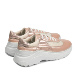 Pantofi sport dama 6015 pudra sidef combinat