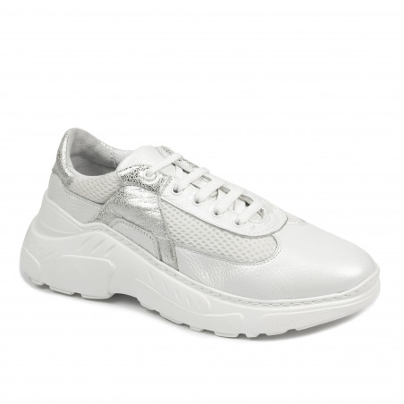 Pantofi sport dama 6015 alb sidef combinat