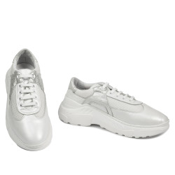 Pantofi sport dama 6015 alb sidef combinat