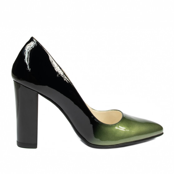 Pantofi eleganti dama 1261 lac verde+negru Pantofi eleganti dama 1261 lac verde+negru