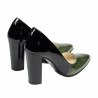 Pantofi eleganti dama 1261 lac verde+negru