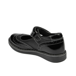Pantofi copii mici 56c lac negru combinat