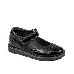 Pantofi copii mici 56c lac negru combinat