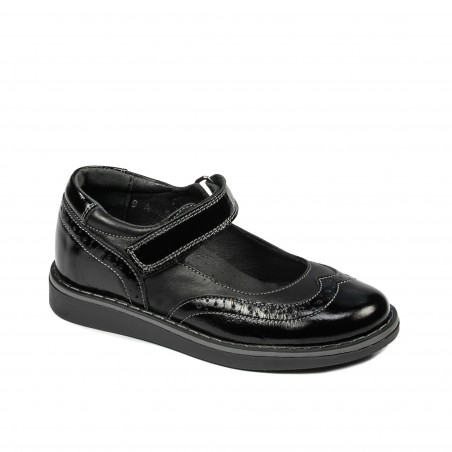 Pantofi copii mici 56c lac negru combinat