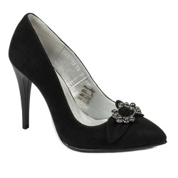Pantofi eleganti dama 1279 negru antilopa