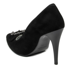 Pantofi eleganti dama 1279 negru antilopa