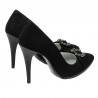 Pantofi eleganti dama 1279 negru antilopa