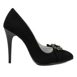 Pantofi eleganti dama 1279 negru antilopa