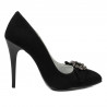 Pantofi eleganti dama 1279 negru antilopa