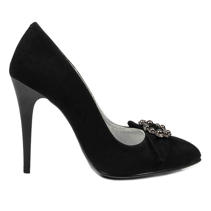 Pantofi eleganti dama 1279 negru antilopa