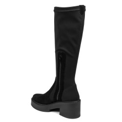 Cizme dama 3404 bufo negru combinat
