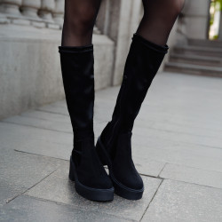 Női csizma 3404 fekete bufo kombinált lifestyle