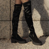 Cizme dama 3405 bufo negru combinat lifestyle