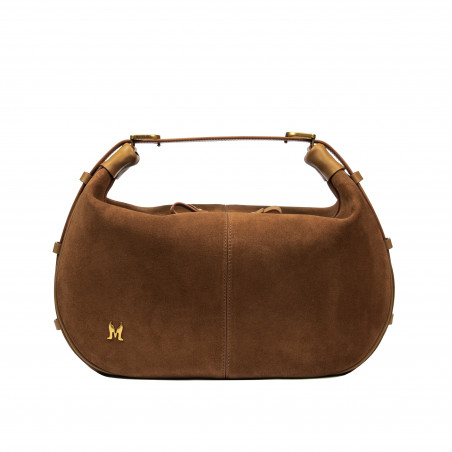 Geanta dama de mana 038g suede maro