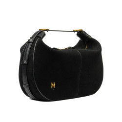 Geanta dama de mana 038g suede negru