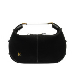 Geanta dama de mana 038g suede negru