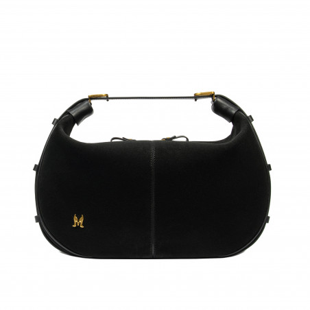 Geanta dama de mana 038g suede negru