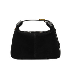 Geanta dama de mana 037g suede negru