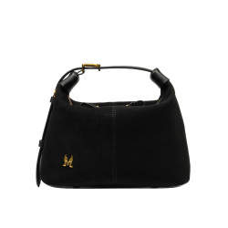 Geanta dama de mana 037g suede negru