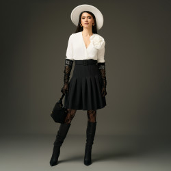 Geanta dama de mana 037g suede negru lifestyle