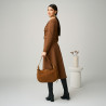 Geanta dama de mana 038g suede maro lifestyle