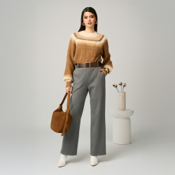 Geanta dama de mana 038g suede maro lifestyle