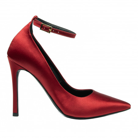 Pantofi eleganti dama 1311 satin rosu
