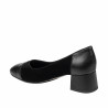 Pantofi eleganti dama 1332 negru velur combinat