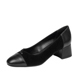 Pantofi eleganti dama 1332 negru velur combinat
