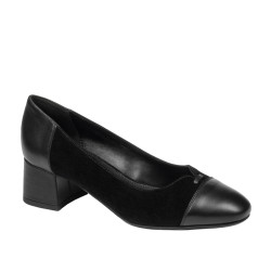 Pantofi eleganti dama 1332 negru velur combinat