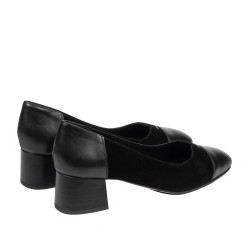 Pantofi eleganti dama 1332 negru velur combinat