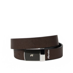 Curea barbati 62b bicolor negru caviar+maro caviar