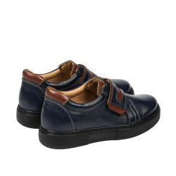 Pantofi copii 2004-1 indigo+maro