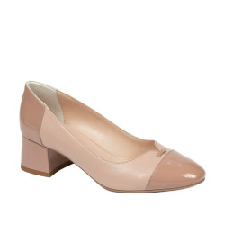 Pantofi eleganti dama 1332 lac nude combinat