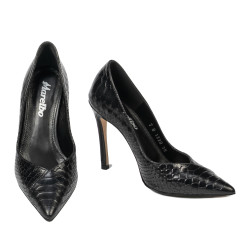 Pantofi eleganti dama 1330 croco negru