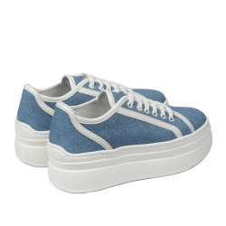 Pantofi sport dama 6089 jeans bleu combinat