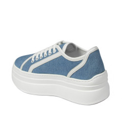 Pantofi sport dama 6089 jeans bleu combinat
