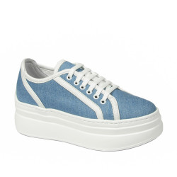 Pantofi sport dama 6089 jeans bleu combinat
