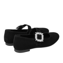 Női balerina 1314 fekete velúr