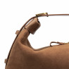 Geanta dama de mana 038g suede maro inchis